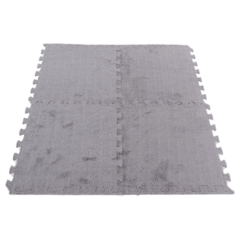 10 Plush Foam Floor Mats Interlocking Rug Grey Soft Non Slip - Image 5