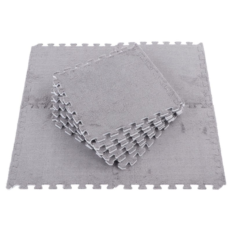10 Plush Foam Floor Mats Interlocking Rug Grey Soft Non Slip - Image 4