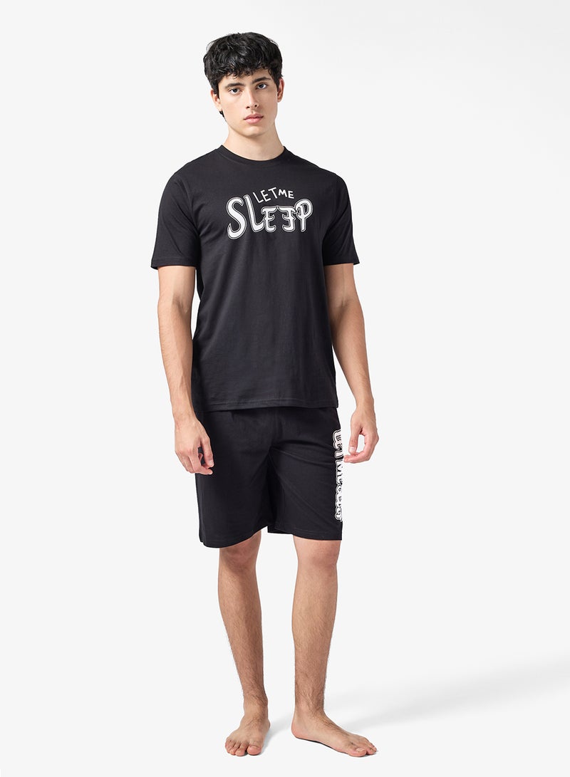 سفنتي فايف طقم بيجامة تي شيرت وشورت - Image 1