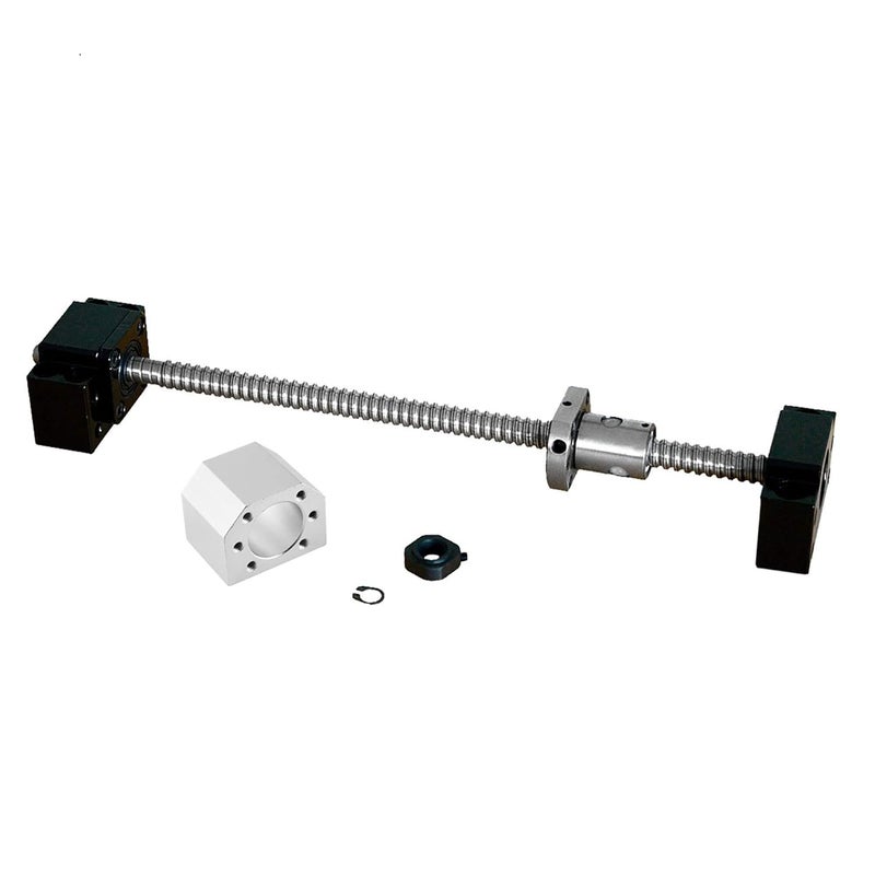 CHUANGNENG Ballscrew kit SFU1605 RM1605 750mm Ball Screws Bearings + Set BK/BF12 Kits End Support Ballnut Housing,with end Machining,Length Approx 29.52inch / 750mm for CNC Machine - Image 1