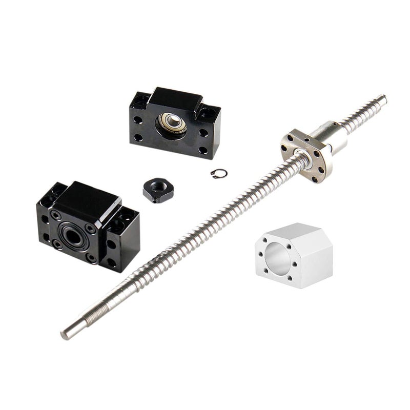 CHUANGNENG Ballscrew kit SFU1605 RM1605 750mm Ball Screws Bearings + Set BK/BF12 Kits End Support Ballnut Housing,with end Machining,Length Approx 29.52inch / 750mm for CNC Machine - Image 2