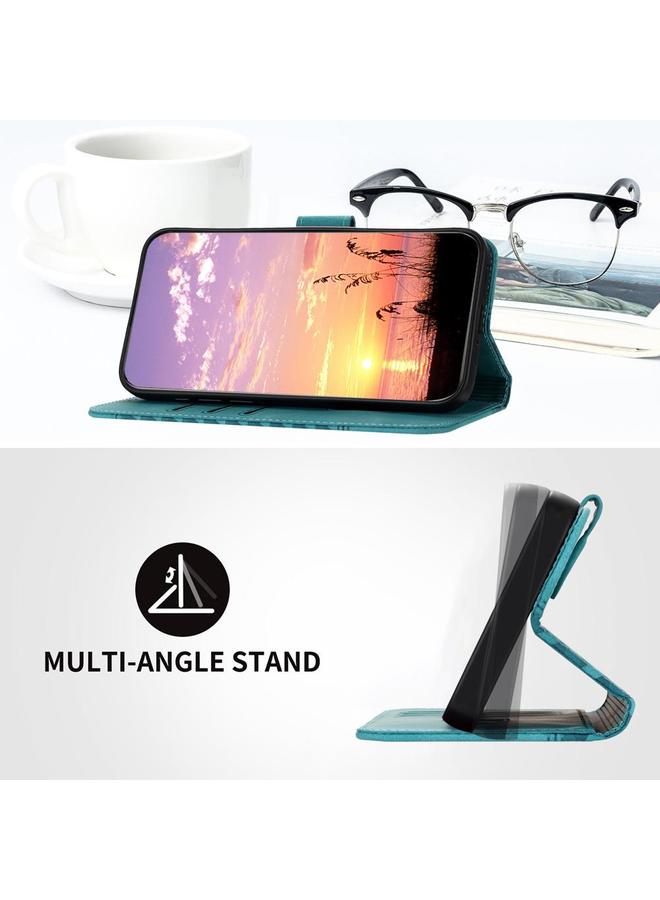 Zaboon Case For Infinix Smart 6 Plus India Elephant Head Embossed Phone Leather Case with Lanyard - Image 4