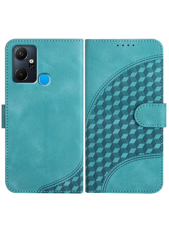 Zaboon Case For Infinix Smart 6 Plus India Elephant Head Embossed Phone Leather Case with Lanyard - Image 1