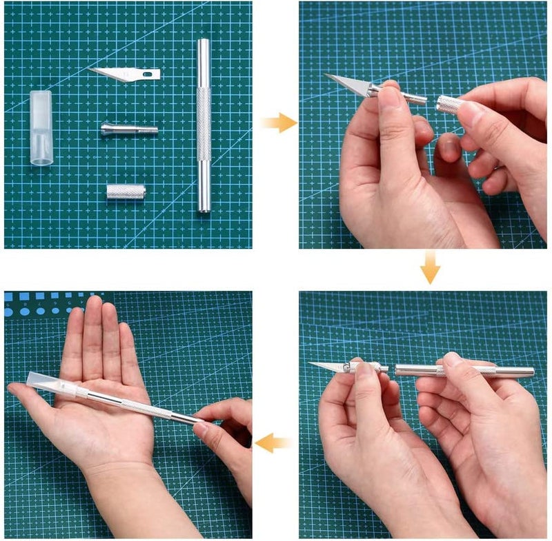 ECLET سكين قلم جراحي لتقطيع ورق الكرتون وورق المات وورق الثيرموكول وقطع الحرف اليدوية - Image 2