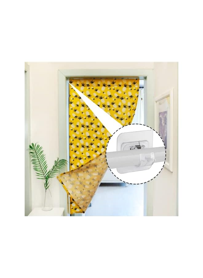 erorex 6 Pcs No Drill Curtain Rod Brackets, Transparent Self-Adhesive Nail Free Wall Mount Curtain Rod Holder Hooks for Bathroom, Kitchen, Home, Hotel Use  - Image 4