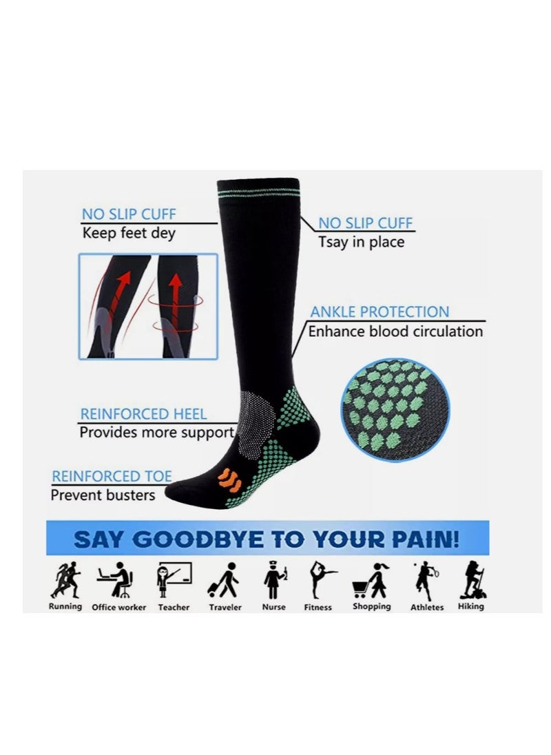 OASIS-TH 4 Pairs Compression Stockings Knee High 20-30 mmHg Men Women Socks   Best for Athletic, Travel, Running, Fitness, Reduce Calf Pain Faster Recovery  - Image 3