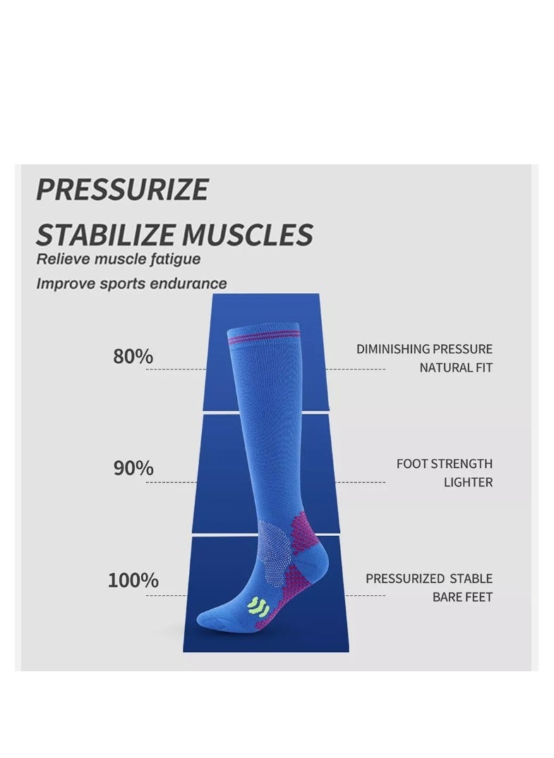 OASIS-TH 4 Pairs Compression Stockings Knee High 20-30 mmHg Men Women Socks   Best for Athletic, Travel, Running, Fitness, Reduce Calf Pain Faster Recovery  - Image 4