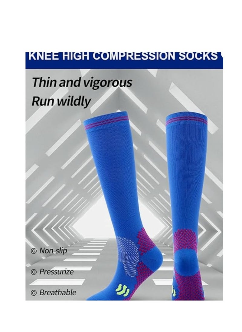 OASIS-TH 4 Pairs Compression Stockings Knee High 20-30 mmHg Men Women Socks   Best for Athletic, Travel, Running, Fitness, Reduce Calf Pain Faster Recovery  - Image 5