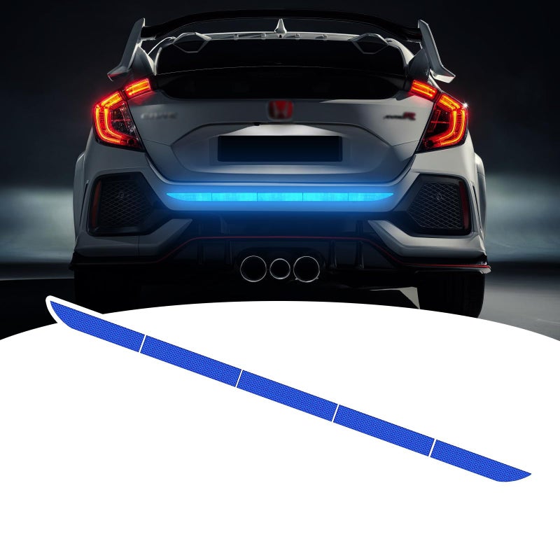 LANZMYAN Car Rear Bumper Cover Guard Reflective Sticker Anti-Scratch Trunk Warning Reflective Protector for Universal Auto SUV Pickup Trucks(Blue) - Image 1