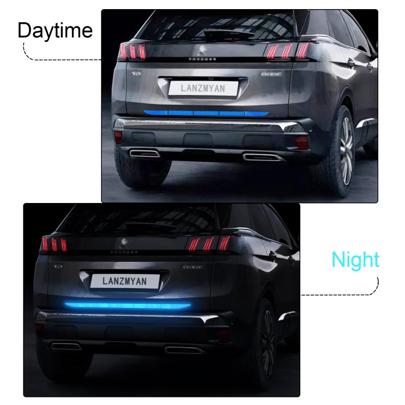LANZMYAN Car Rear Bumper Cover Guard Reflective Sticker Anti-Scratch Trunk Warning Reflective Protector for Universal Auto SUV Pickup Trucks(Blue) - Image 2