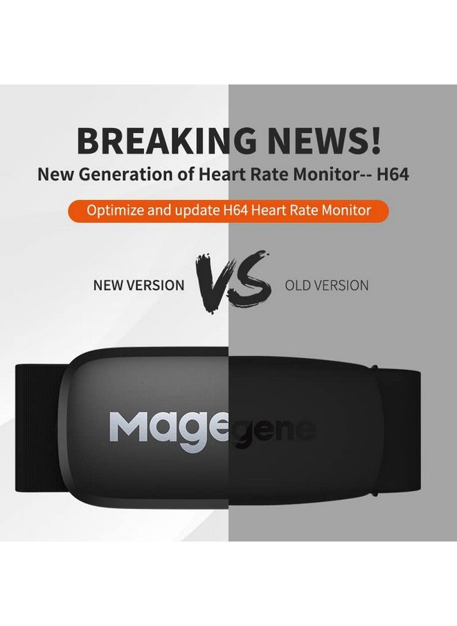 MAGENE - H64 Heart Rate Monitor Heart Rate Sensor Chest Strap Protocol Ant+ Bluetooth Compatible With Ios Android Apps (New H64) - Image 1