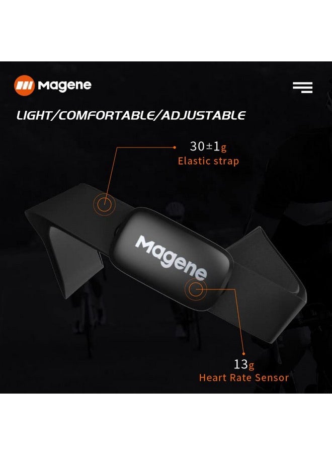 MAGENE - H64 Heart Rate Monitor Heart Rate Sensor Chest Strap Protocol Ant+ Bluetooth Compatible With Ios Android Apps (New H64) - Image 1