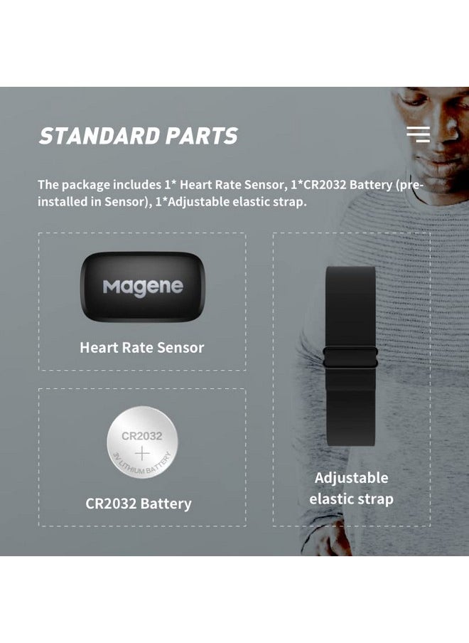 MAGENE - H64 Heart Rate Monitor Heart Rate Sensor Chest Strap Protocol Ant+ Bluetooth Compatible With Ios Android Apps (New H64) - Image 1