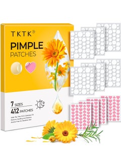 Pimple Patches for Face 7 Sizes Day and Night Acne Patches Heart Zit Patches Cute Spot Stickers with Tea Tree  Centella Oil Strong Adhesion Zit Covers 412 Count