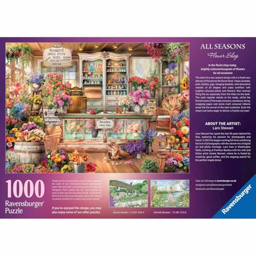 Ravensburger All Seasons Flower Shop 1000 Piece Jigsaw Puzzle | Explore Colorful Botanical Arrangements | from The Bestselling Puzzle Brand Worldwide | Enhanced Anti-Glare Surface - Image 3