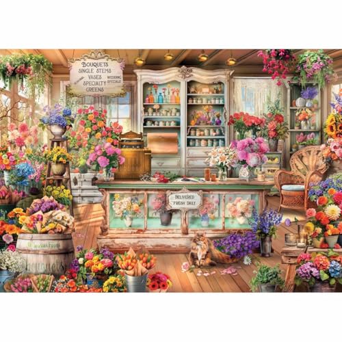 Ravensburger All Seasons Flower Shop 1000 Piece Jigsaw Puzzle | Explore Colorful Botanical Arrangements | from The Bestselling Puzzle Brand Worldwide | Enhanced Anti-Glare Surface - Image 2