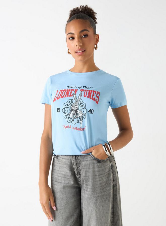 SP Characters Looney Tunes Print Crew Neck T-shirt with Short Sleeves - Image 1