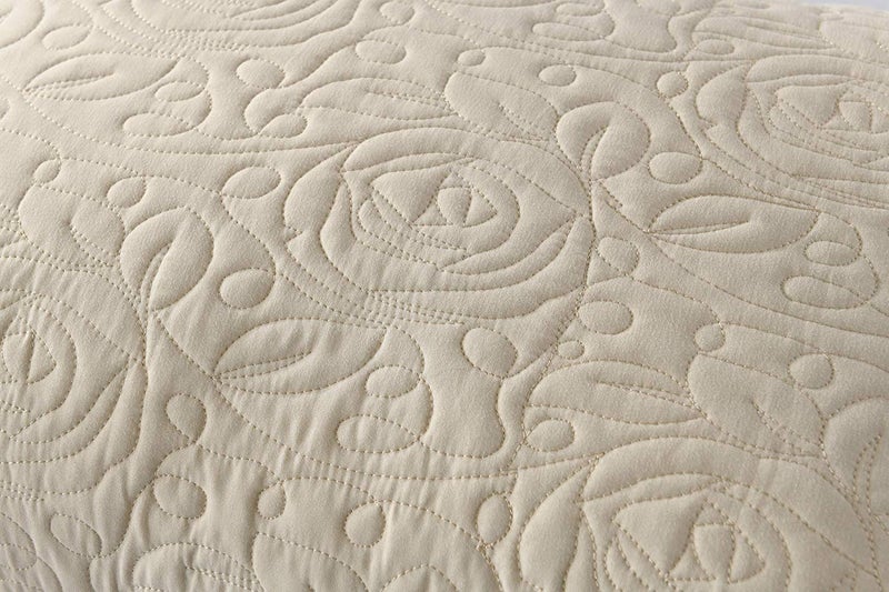 MarCielo 2-Piece Embroidered Pillow Shams, King Decorative Microfiber Pillow Covers Set, King Size (Light Beige) - Image 4