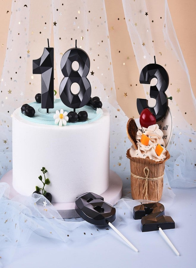 PHD CAKE 2.76 Inch Crystal Black 5 Number Birthday Candles, Black Number Candles, Cake Number Candles, Party Celebration - Image 4