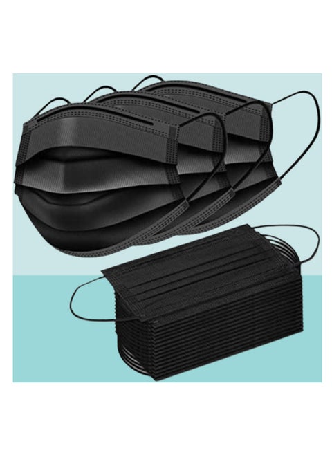 50 Pieces Disposable Black Face Masks Set