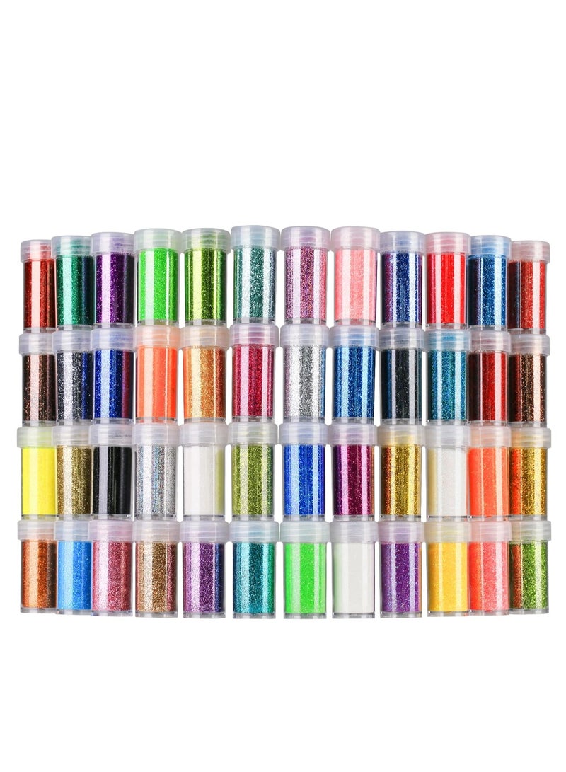 Teenitor Teenitor 48 Colors Glitter Set, Fine Glitter for Resin, Arts and Craft Supplies Glitter, Festival Glitter Makeup Glitter, Cosmetic Glitter for Body Nail Face Hair Eyeshadow Lip Gloss Making  - Image 1