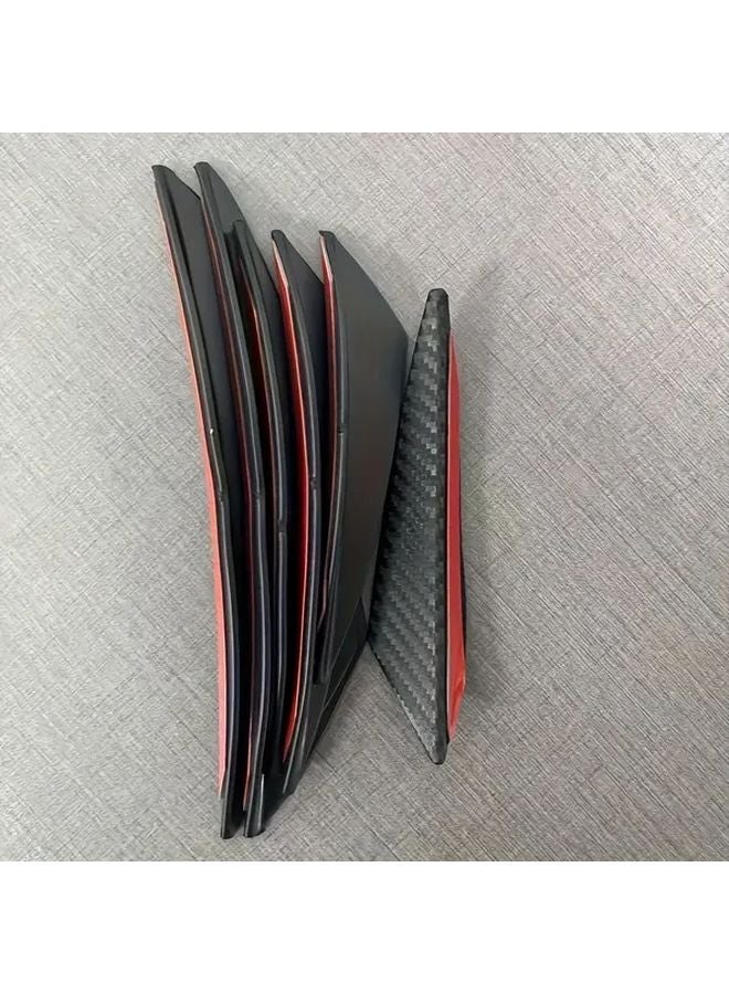 6 قطع من ألياف الكربون، حاجز أمامي، شفة، جناح، فواصل، مجموعة هيكل لجميع السيارات - Image 1