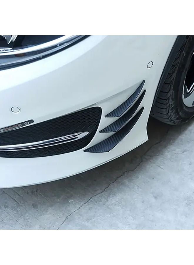 6 قطع من ألياف الكربون، حاجز أمامي، شفة، جناح، فواصل، مجموعة هيكل لجميع السيارات - Image 4