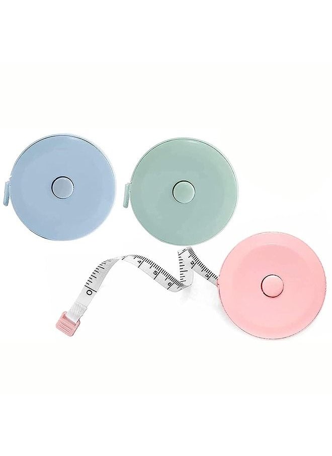 Generic - Sewing Tape Measure 3 Pieces Measuring Tape Retracting Double Sided Measuring Tape for Pocket, Body Tailor Sewing Craft Cloth Retractable Inches to 60 and Metric to 1.5m - Image 1