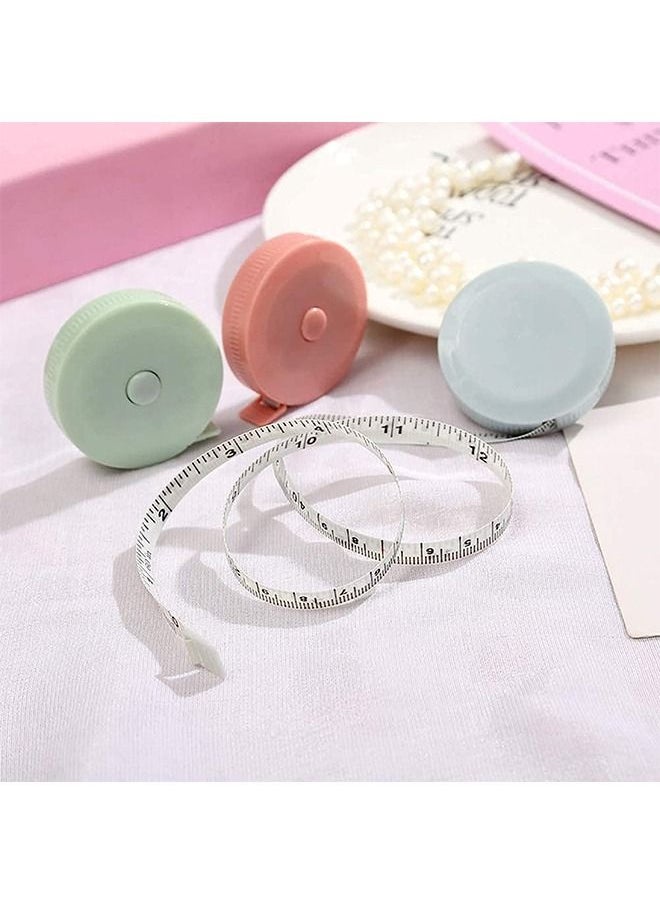 Generic - Sewing Tape Measure 3 Pieces Measuring Tape Retracting Double Sided Measuring Tape for Pocket, Body Tailor Sewing Craft Cloth Retractable Inches to 60 and Metric to 1.5m - Image 1