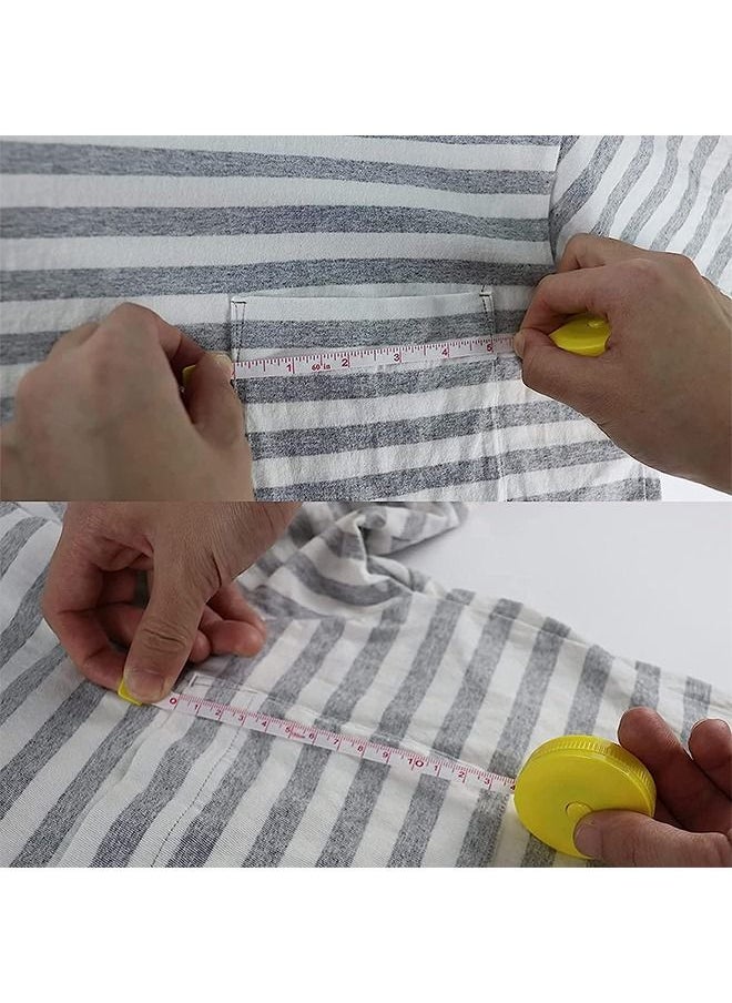 Generic - Sewing Tape Measure 3 Pieces Measuring Tape Retracting Double Sided Measuring Tape for Pocket, Body Tailor Sewing Craft Cloth Retractable Inches to 60 and Metric to 1.5m - Image 1