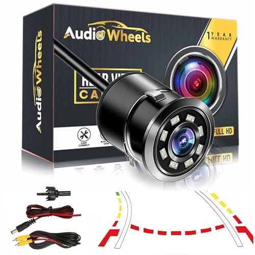 Audio Wheels Dynamic Path Guide Line with 150°Perfect View Angle Design Waterproof Universal 8 LED Lights Always Bright Night Lamp Rear View Car Reverse Camera - Image 1