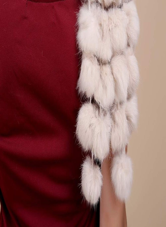PG6 Real Rabbit Fur Scarf Warm Neck Wrap - Image 3