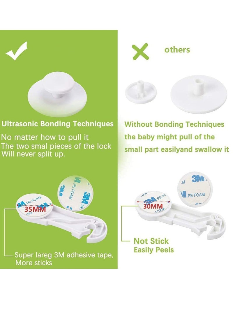 Zikra أقفال خزائن أمان الأطفال، أسهل لواصق 3M لحماية الأطفال، سهلة التركيب، قفل أدراجك وخزائنك لمنع الأطفال من الوصول إلى الأشياء الخطرة أو العبث بالأغراض، 10 قطع - Image 5