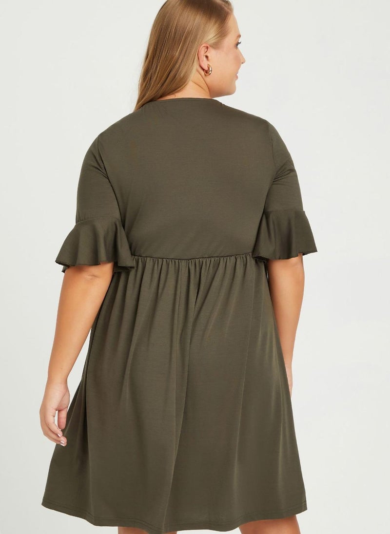 ستايلي فستان بأكمام كشكش - Image 2