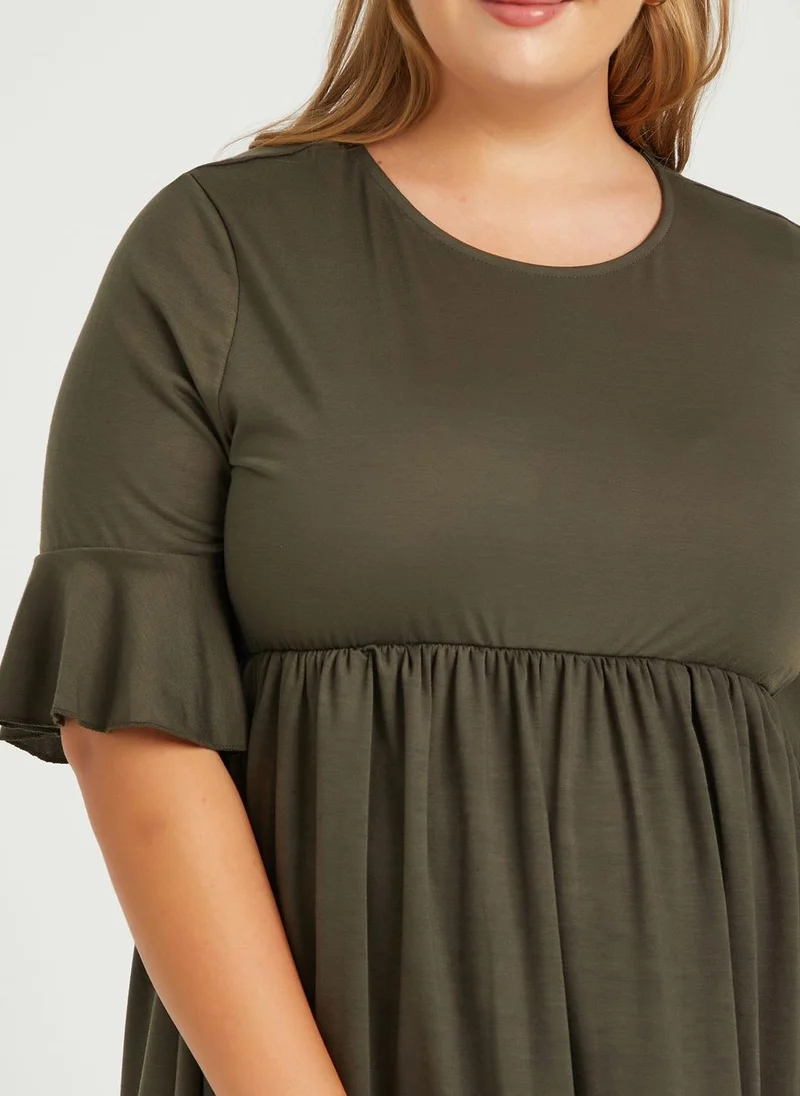 Styli Olive Babydoll Dress