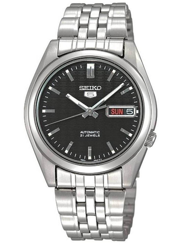 Seiko ساعة يد رجالية دائرية الشكل ستانلس ستيل أنالوج 37 ملم - فضي - SNK361K1