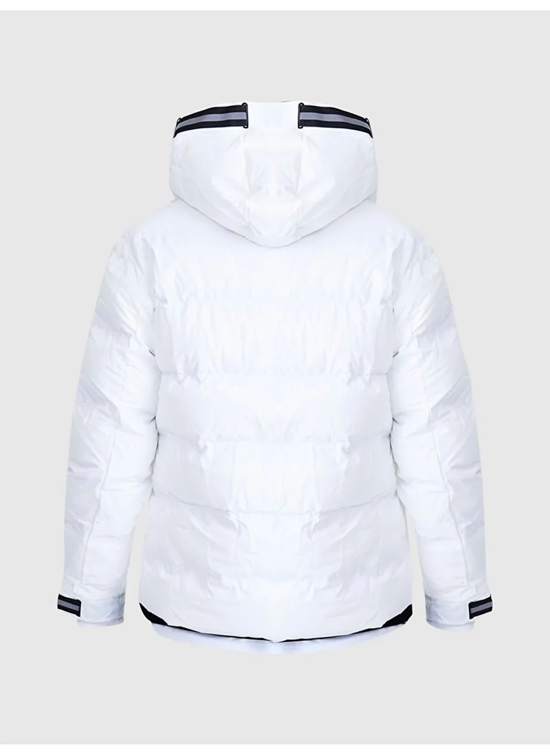 LTB Hooded Puffer White Jacket