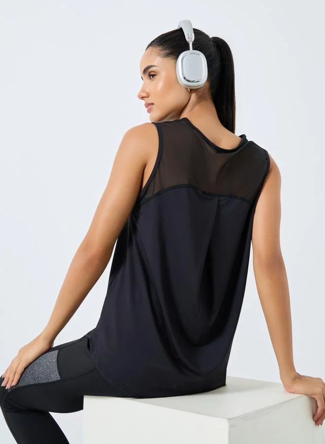 Styli Active Back Mesh Insert Loose Fit Tank