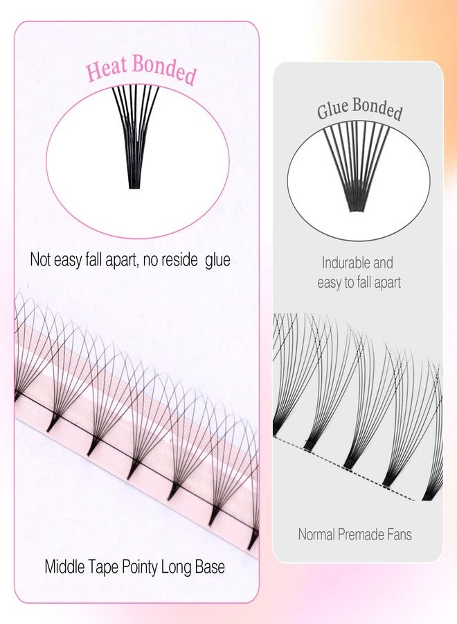 EMEDA 320 Fans Premade Lash Fans Pointy Thin Base XL Boxes Premade Fans Eyelash Extensions Stable D Curl Lash Extension Premade Fans Pre Fanned Volume Lash Extensions (8D-0.07-C-8-15mm) - Image 3