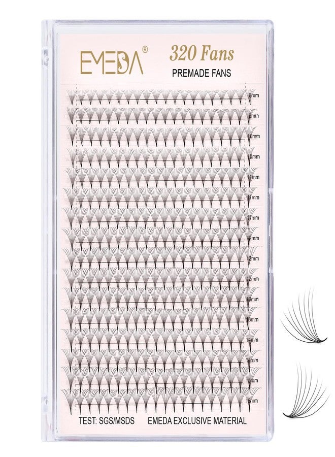 EMEDA 320 Fans Premade Lash Fans Pointy Thin Base XL Boxes Premade Fans Eyelash Extensions Stable D Curl Lash Extension Premade Fans Pre Fanned Volume Lash Extensions (8D-0.07-C-8-15mm) - Image 1