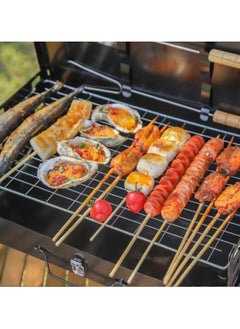 VIO Barbecue Grill Stainless Steel Charcoal Grill With Lid Accessories Foldable Durable Outdoor Household Camping BBQ Smoker for Outdoor Cooking Picnic Parties Trips Patio Backyard Camping Cooking Ramadan Get Together 45 X 42 X 25 CM  - Image 2