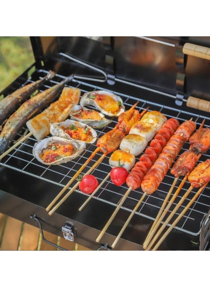 VIO Barbecue Grill Stainless Steel Charcoal Grill With Lid Accessories Foldable Durable Outdoor Household Camping BBQ Smoker for Outdoor Cooking Picnic Parties Trips Patio Backyard Camping Cooking Ramadan Get Together 45 X 42 X 25 CM  - Image 2