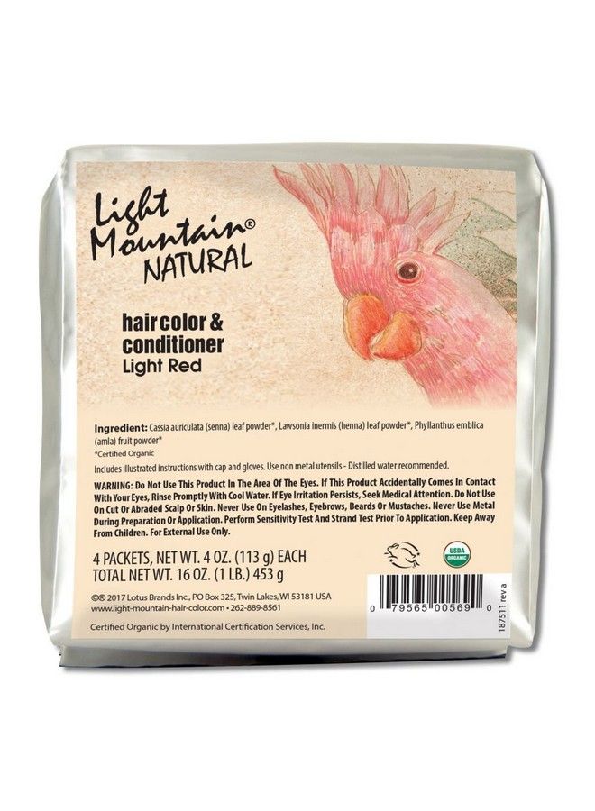 Light Mountain Natural Hair Color Bulk Light Red 1 Pound (900569) 16 Ounce - Image 2