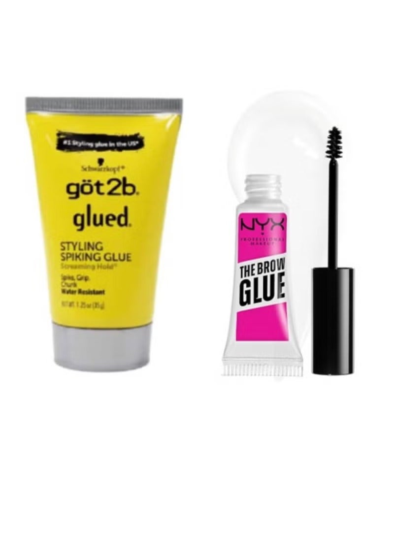 Got2b Glued Styling Spiking Water Resistant Glue Unisex By Got2B, 1.25 Ounce + Eyebrows