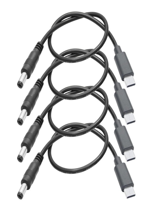 Maixbomr 4 قطع كابل طاقة DC 5.5 مم × 2.1 مم إلى USB C بطول 1 قدم، موصل DC 5521 ذكر إلى موصل USB Type C ذكر 5V 3A، كابل تمديد لشحن الطاقة، لمصباح المكتب LED، مروحة صغيرة وغيرها من معدات USB Type C - Image 1