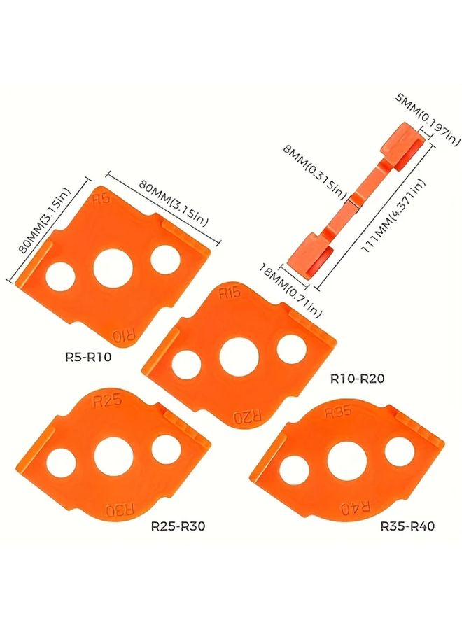 4pcs Orange Router Jig Templates For Woodworking Precision Rounded Corners Dual Gap Sizes - Image 4