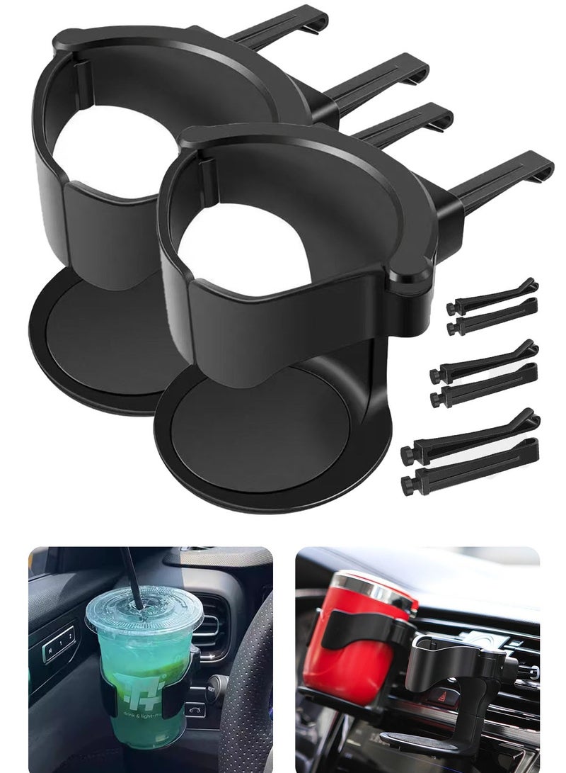 قطعتين حامل أكواب للسيارة, حوامل أكواب عالمية لفتحة التكييف, حامل مشروبات مقاوم للماء للسيارات للقهوة والزجاجة والمشروبات والعصير والشاي - Image 1