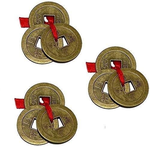RIPE INDIA RIPE INDIA Feng Shui 3 Set of 3 Wealth Coins Showpiece Showpiece 25 Cm Copper - Image 4