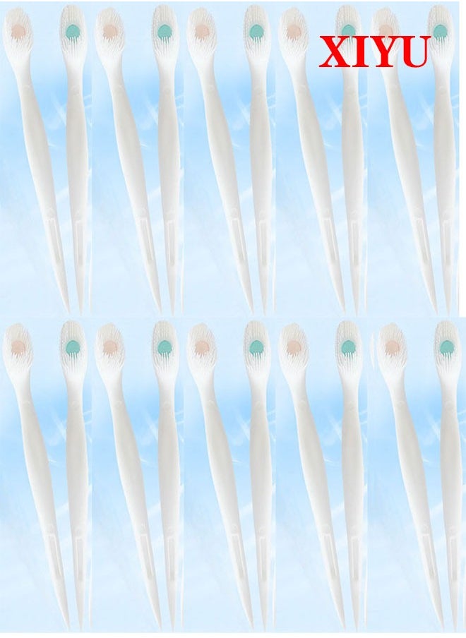XIYU 20 Pcs Disposable Toothbrushes with Toothpaste and Pick for Work or Travel, Mini Travel Toothbrushes  - Image 1