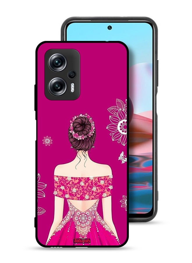 Tolwak Xiaomi Redmi Note 11T Pro 5G Protective Case Cover Girl And Flowers Art - Image 1